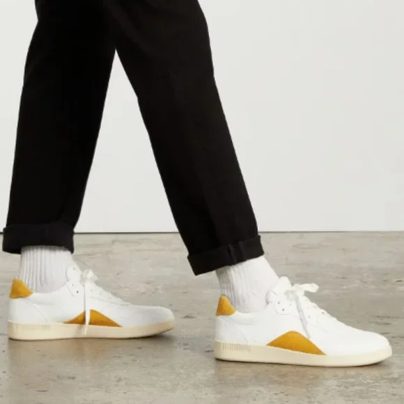 EVERLANE The ReLeather® Court Sneaker | White/Mustard | M6.5 | NWOB - Picture 2 of 8